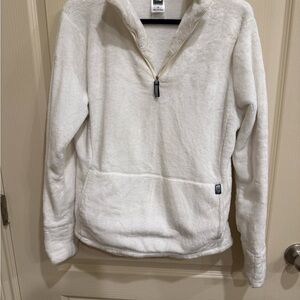 White Fleece Quarter-Zip Pullover